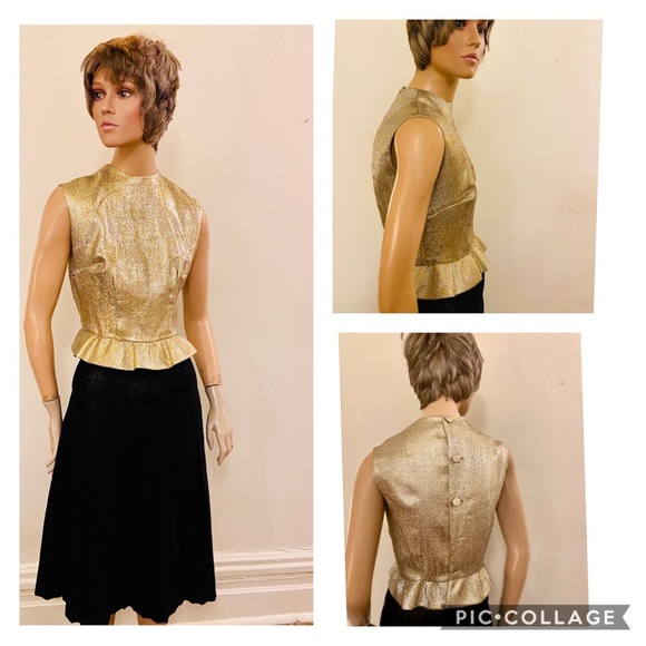 60’s Glitzy peplum top by Sydney Heller, New York - Picture 2 of 7